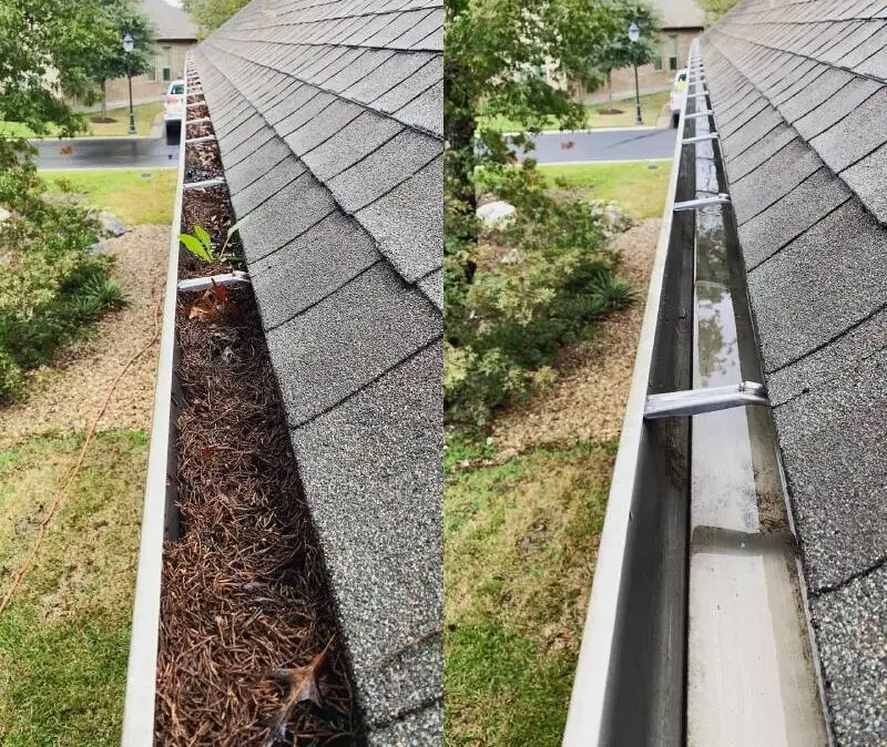 gutter cleaning in Orlando FL by AB Superior Wash — debris removed and downspouts flushed