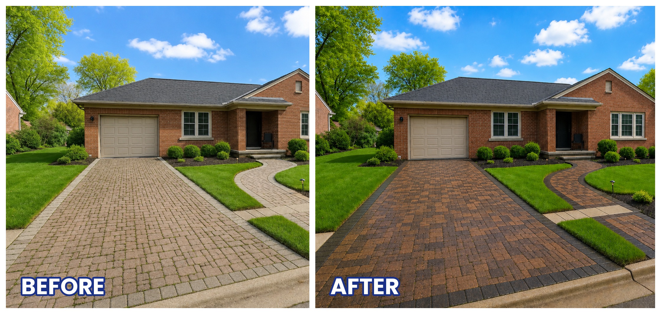 Sealed versus unsealed pavers comparison after paver sand and seal service